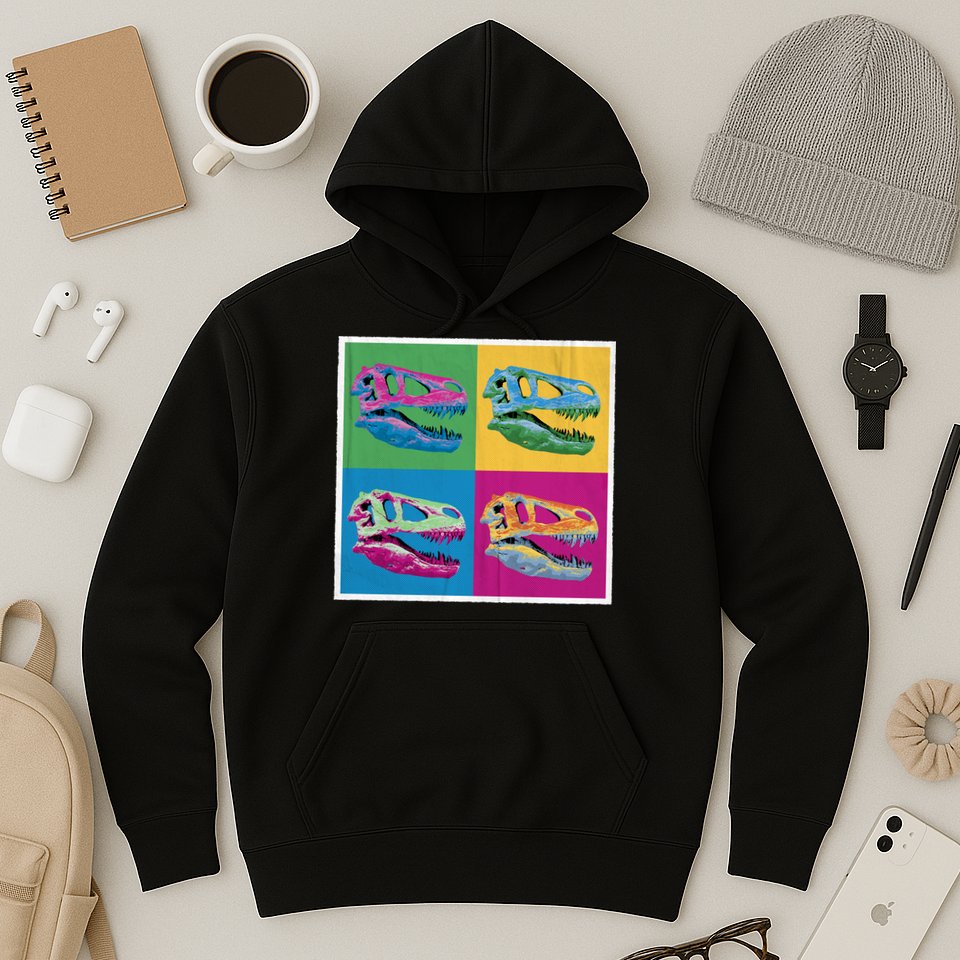 Pop Art TRex Skeleton Tyrannosaurus Rex Hoodie