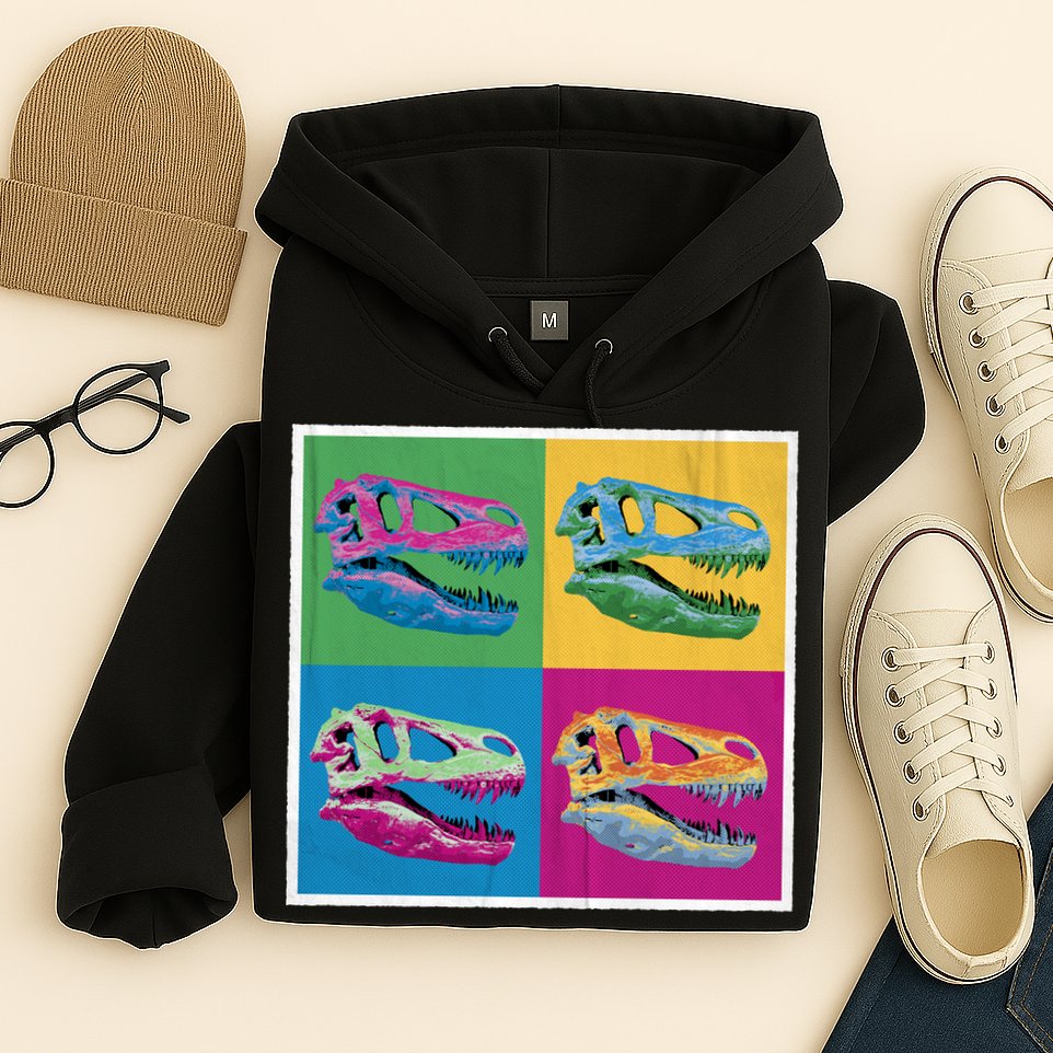 Pop Art TRex Skeleton Tyrannosaurus Rex Hoodie