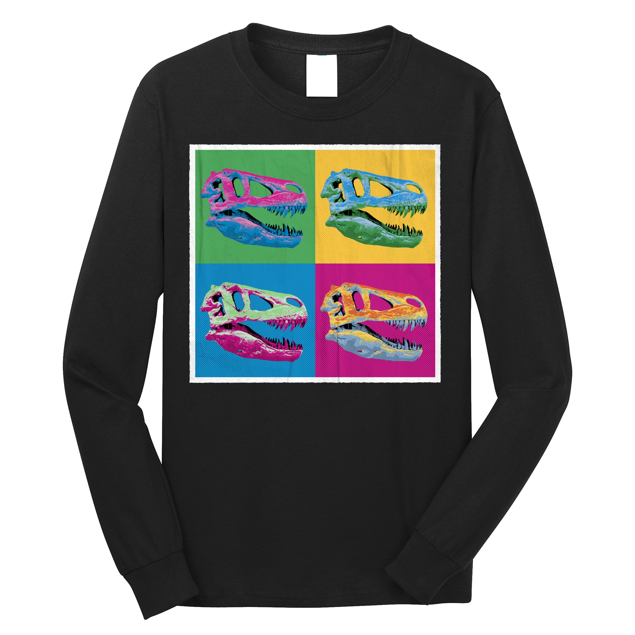 Pop Art TRex Skeleton Tyrannosaurus Rex Long Sleeve Shirt