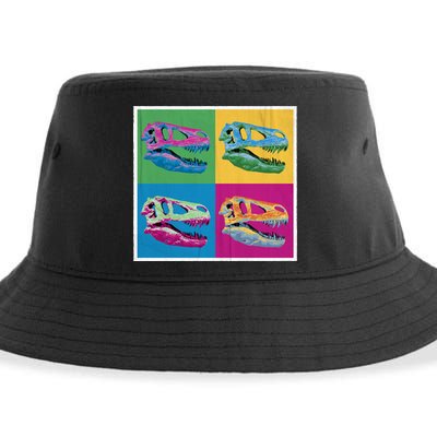 Pop Art TRex Skeleton Tyrannosaurus Rex Sustainable Bucket Hat