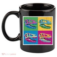 Pop Art TRex Skeleton Tyrannosaurus Rex 11oz C Handle Ceramic Mug