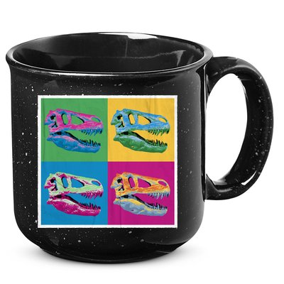 Pop Art TRex Skeleton Tyrannosaurus Rex 15oz Campfire Ceramic Mug
