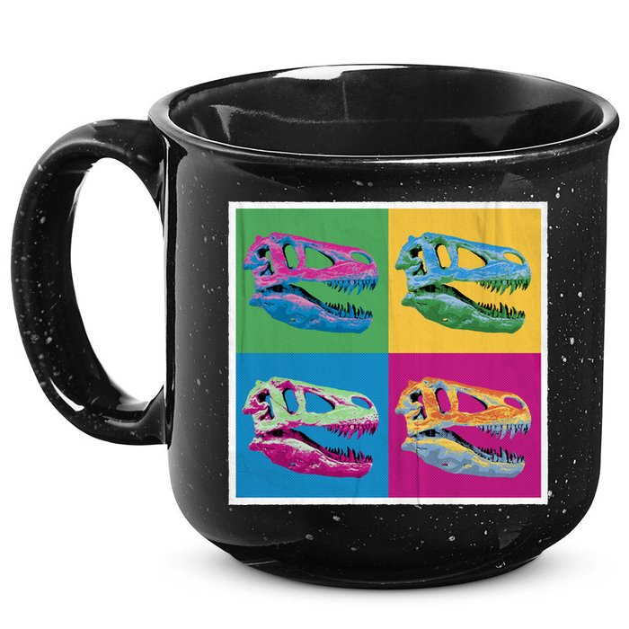 Pop Art TRex Skeleton Tyrannosaurus Rex 15oz Campfire Ceramic Mug