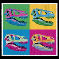 Pop Art TRex Skeleton Tyrannosaurus Rex Flatbill Hat