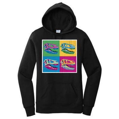 Pop Art TRex Skeleton Tyrannosaurus Rex Women's Pullover Hoodie