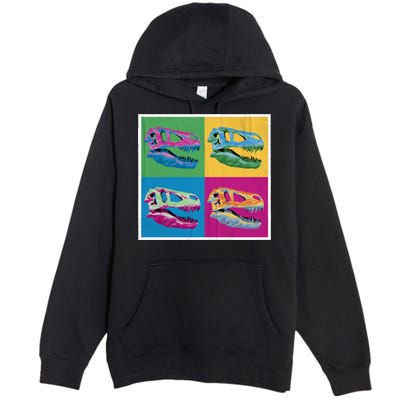 Pop Art TRex Skeleton Tyrannosaurus Rex Premium Pullover Hoodie
