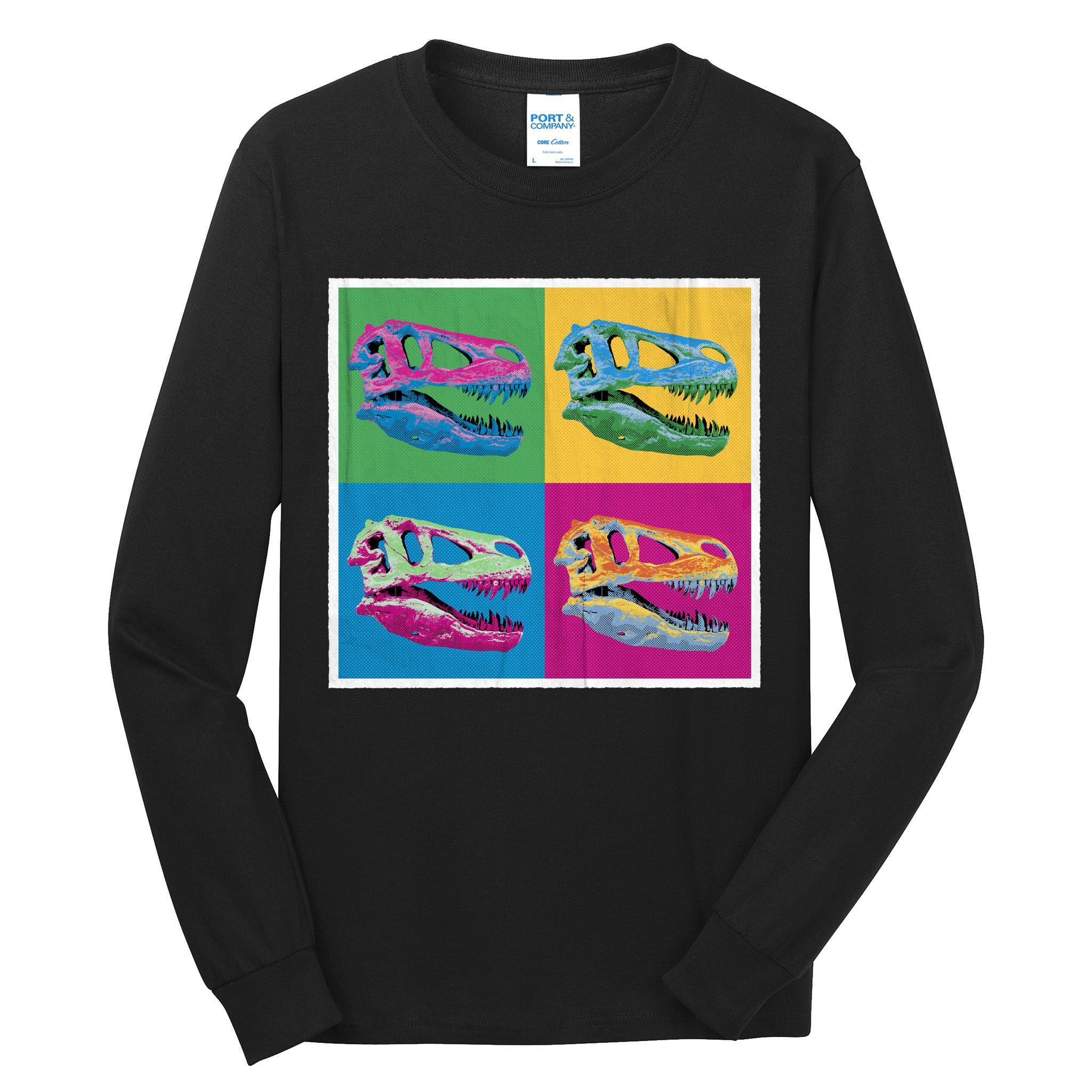 Pop Art TRex Skeleton Tyrannosaurus Rex Tall Long Sleeve T-Shirt