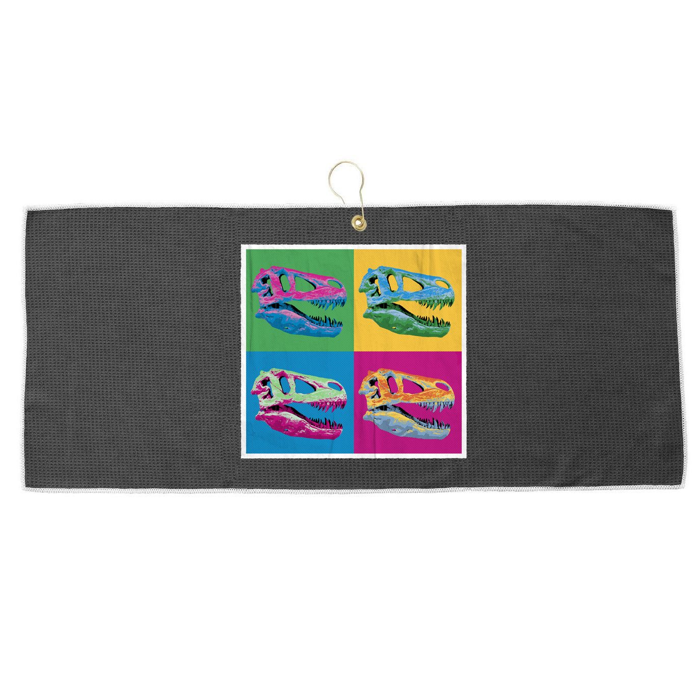 Pop Art TRex Skeleton Tyrannosaurus Rex Large Microfiber Waffle Golf Towel