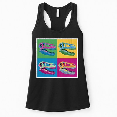Pop Art TRex Skeleton Tyrannosaurus Rex Womens Tank Top
