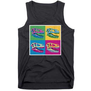 Pop Art TRex Skeleton Tyrannosaurus Rex Tank Top