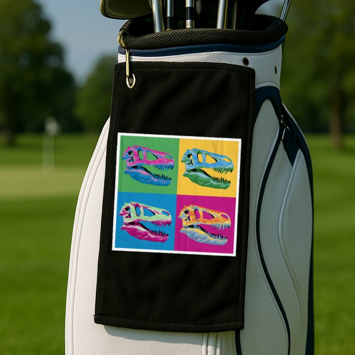 Pop Art TRex Skeleton Tyrannosaurus Rex Golf Towel