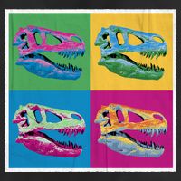 Pop Art TRex Skeleton Tyrannosaurus Rex Golf Towel