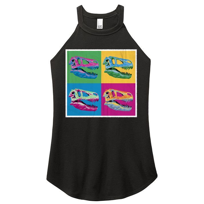 Pop Art TRex Skeleton Tyrannosaurus Rex Women's Perfect Tri Rocker Tank