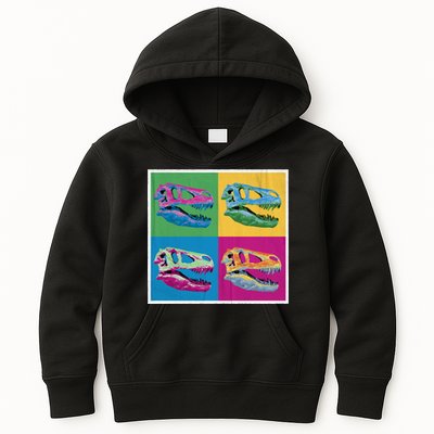 Pop Art TRex Skeleton Tyrannosaurus Rex Kids Hoodie