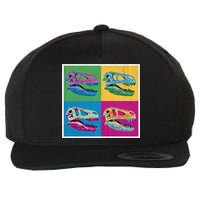 Pop Art TRex Skeleton Tyrannosaurus Rex Wool Snapback Cap