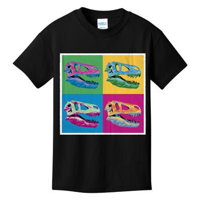 Pop Art TRex Skeleton Tyrannosaurus Rex Kids T-Shirt