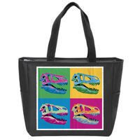 Pop Art TRex Skeleton Tyrannosaurus Rex Zip Tote Bag