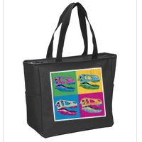 Pop Art TRex Skeleton Tyrannosaurus Rex Zip Tote Bag