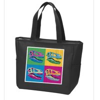 Pop Art TRex Skeleton Tyrannosaurus Rex Zip Tote Bag
