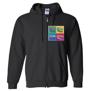 Pop Art TRex Skeleton Tyrannosaurus Rex Full Zip Hoodie