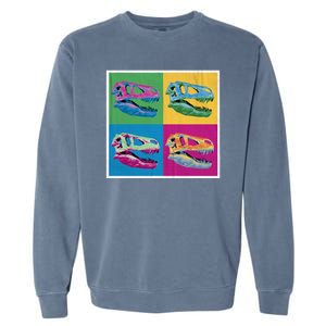 Pop Art TRex Skeleton Tyrannosaurus Rex Garment-Dyed Sweatshirt