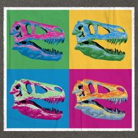 Pop Art TRex Skeleton Tyrannosaurus Rex Cotton Canvas Backpack