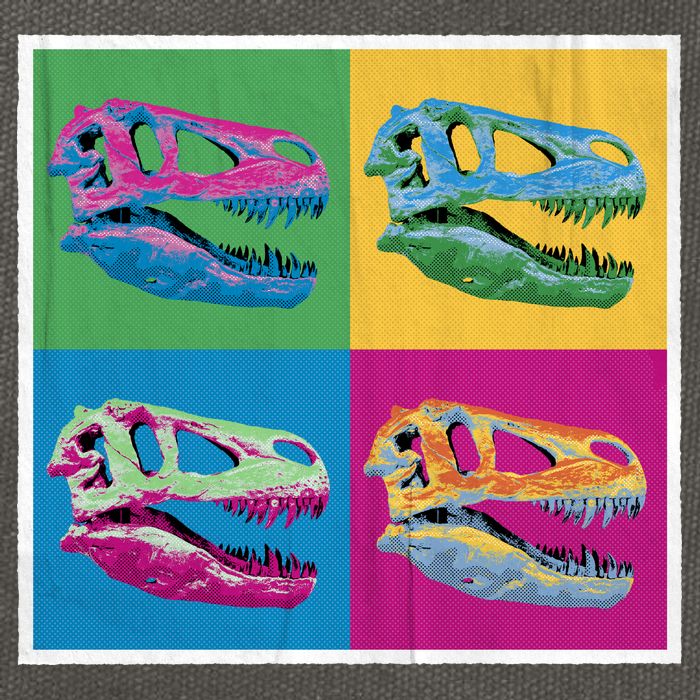 Pop Art TRex Skeleton Tyrannosaurus Rex Cotton Canvas Backpack