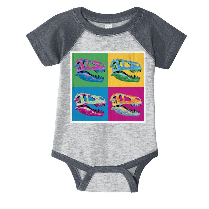 Pop Art TRex Skeleton Tyrannosaurus Rex Infant Baby Jersey Bodysuit