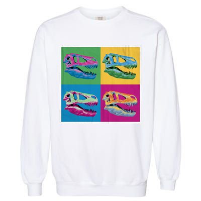 Pop Art TRex Skeleton Tyrannosaurus Rex Garment-Dyed Sweatshirt