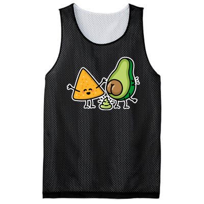 Pooping Avocado Tortilla Chips Guacamole Guac Turd Vegan Mesh Reversible Basketball Jersey Tank