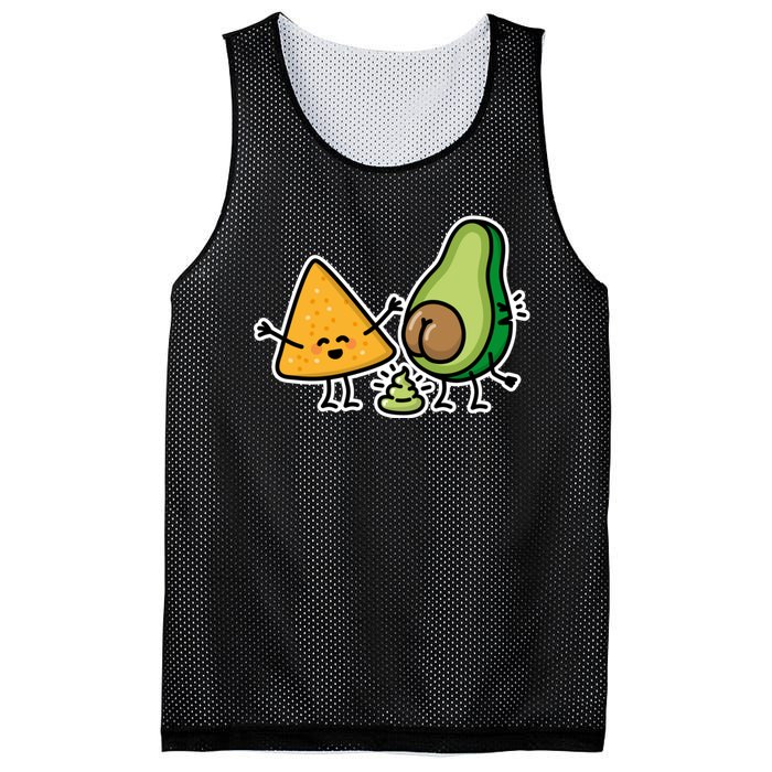 Pooping Avocado Tortilla Chips Guacamole Guac Turd Vegan Mesh Reversible Basketball Jersey Tank