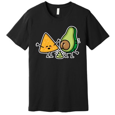 Pooping Avocado Tortilla Chips Guacamole Guac Turd Vegan Premium T-Shirt