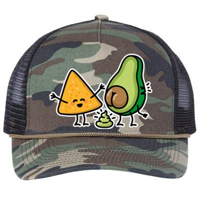 Pooping Avocado Tortilla Chips Guacamole Guac Turd Vegan Retro Rope Trucker Hat Cap