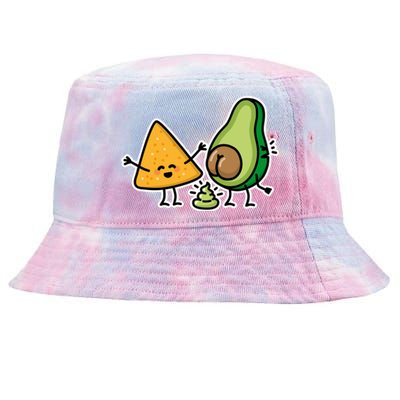 Pooping Avocado Tortilla Chips Guacamole Guac Turd Vegan Tie-Dyed Bucket Hat