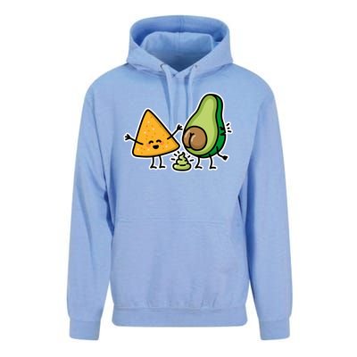 Pooping Avocado Tortilla Chips Guacamole Guac Turd Vegan Unisex Surf Hoodie