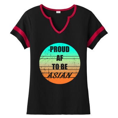 Proud Af To Be Asian American And Aapi Gift Ladies Halftime Notch Neck Tee