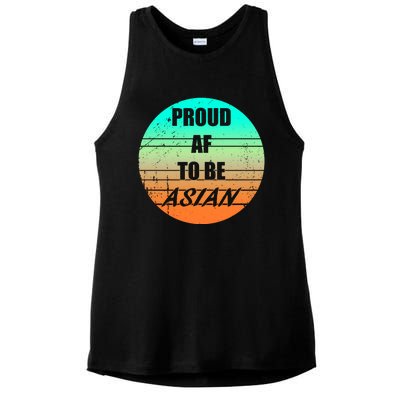 Proud Af To Be Asian American And Aapi Gift Ladies PosiCharge Tri-Blend Wicking Tank