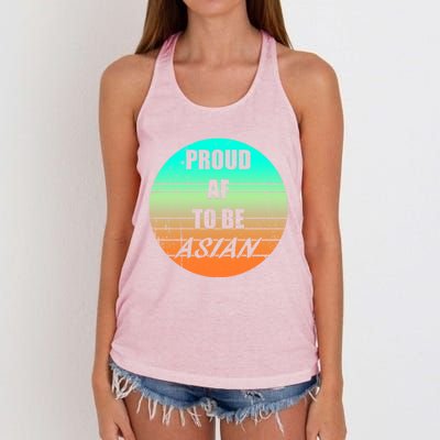 Proud Af To Be Asian American And Aapi Gift Women's Knotted Racerback Tank