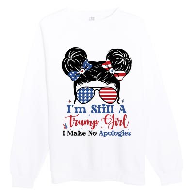 Patriotic American Trump Girl Graphic Premium Crewneck Sweatshirt