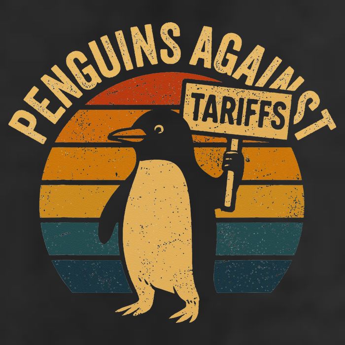 Penguins Against Tariffs Retro Funny Protest 15oz Campfire Ceramic Mug