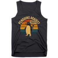 Penguins Against Tariffs Retro Funny Protest Tank Top