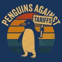 Penguins Against Tariffs Retro Funny Protest Infant Baby Jersey Bodysuit