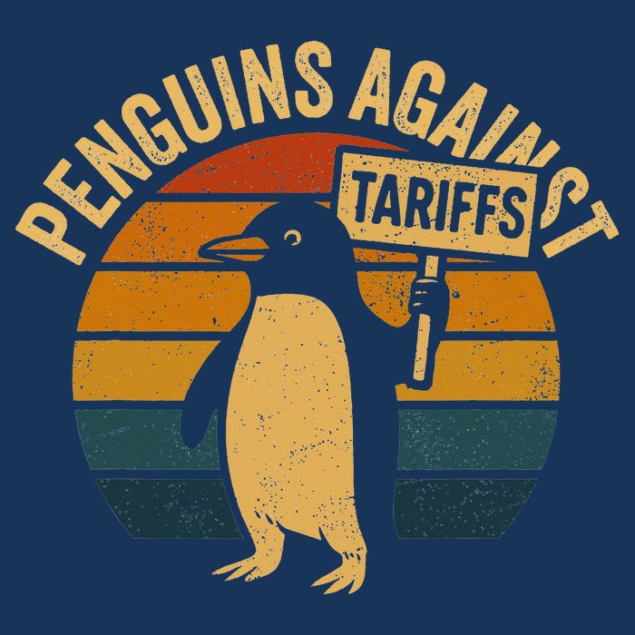 Penguins Against Tariffs Retro Funny Protest Infant Baby Jersey Bodysuit