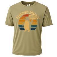 Penguins Against Tariffs Retro Funny Protest Performance Shirt