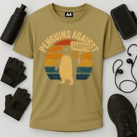 Penguins Against Tariffs Retro Funny Protest Performance Shirt
