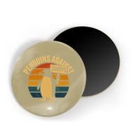 Penguins Against Tariffs Retro Funny Protest Magnet