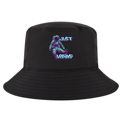 Purple And Teal Astronaut Just Vibing For Cool Comfort Performance Bucket Hat