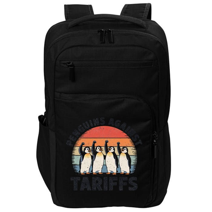 Penguins Against Tariffs Funny Penguins Anti Tariffs Impact Tech Backpack