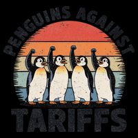 Penguins Against Tariffs Funny Penguins Anti Tariffs Impact Tech Backpack