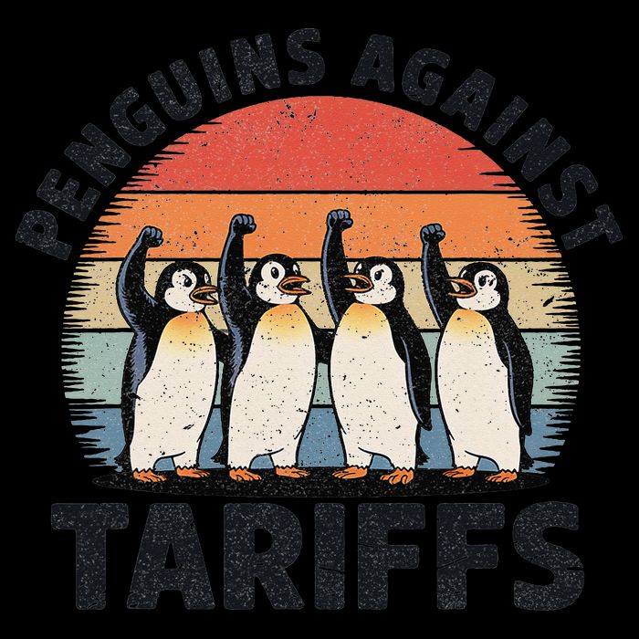 Penguins Against Tariffs Funny Penguins Anti Tariffs Impact Tech Backpack